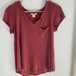 Burgundy Pocket Tee